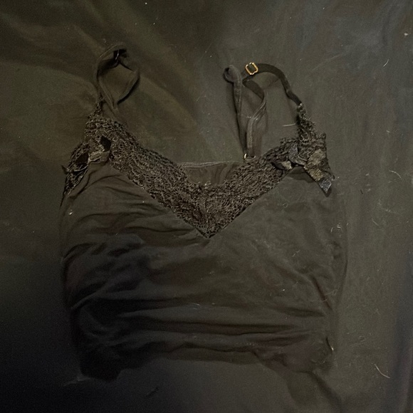 Cute nighttime tank top lace with bows shirt black - Picture 1 of 1